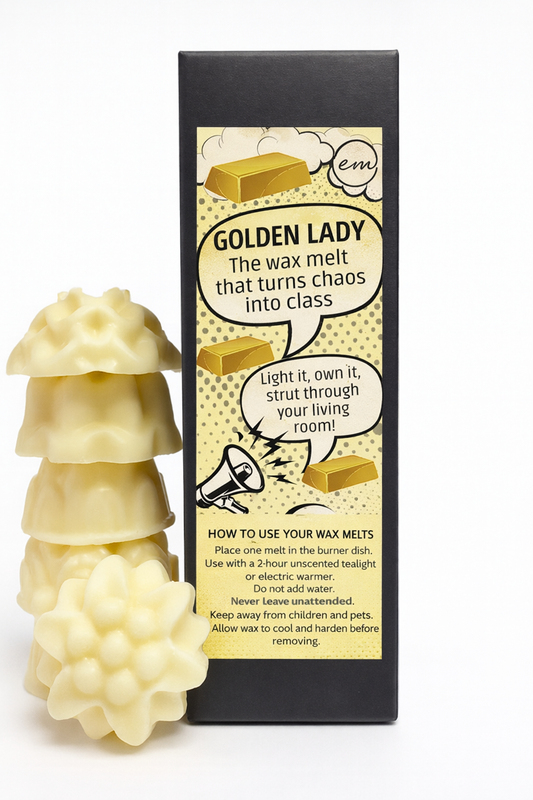 Golden Lady Wax Melts. Contains 6 individual melts