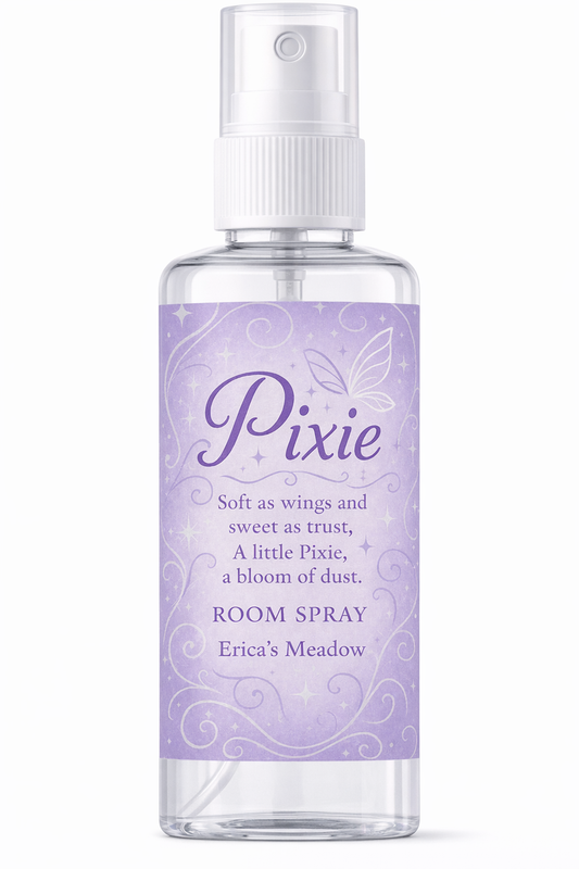 Pixie Dust room spray handmade in the UK by Erica’s Meadow sweet strong long lasting home fragrance
